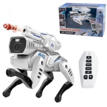 робот-собака р/к ходить, світло, стріляє гелевими кульми, в кор. 34,5х22х17см.  J1068  (18)