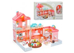 будиночок 50х73х45см., 2 поверхи, світло, пара, меблі, лялька, в кор. 61х37х14см...