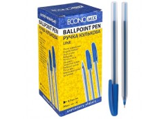 ручка Economix Line кульк. масл. синя 0,7мм.  Е10196-02  (50/1000)