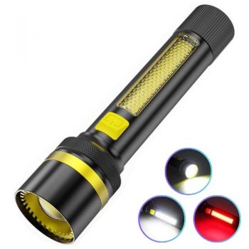 ліхтарик з Li-Ion акум., TG+COB(White+Red), ЗП Type-C, zoom  24094