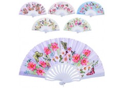 віяло 23см. квіти, 12шт./упак.  YG0419  (12/300)