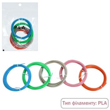 запаски для 3D-ручки PCA (пластик) набір 5шт., 5 кольорів по 3м., в кул. 115х21х2,5см. PLA0503 (100)