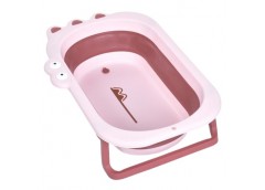 ванна дитяча 80х53,9х20,8см. силікон, складана, рожева  ME 1141  (1)
