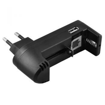 зарядний пристрій для 1 акумулятора 18650/16340/14500  3,7V, USB  BLC-001A/BL-011