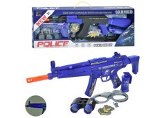 набір поліції автомат, звук, світло, ніж, наручники, жетон, в кор. 46х29х5см.  J...