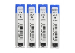 грифелі для мех. олівців Koh-i-Noor 0,7мм., В, 12шт. в тубусі  4162 В  (12/120/6...