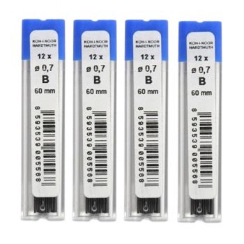 грифелі для мех. олівців Koh-i-Noor 0,7мм., В, 12шт. в тубусі  4162 В  (12/120/6000)