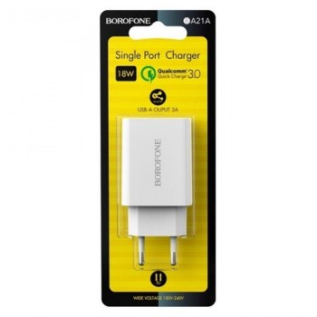 зарядний пристрій Borofone Long journey на 1 USB QC3.0  BA21A