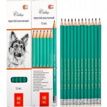олівець чорнографітний Color-It гнучкий с гумкою, НВ  CR655  (12/72/2880)