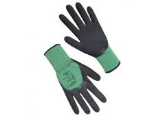 рукавиці Seven синтетичні зелені з чорним спіненим латексним покриттям  70028  (...