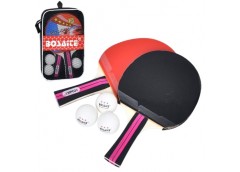 ракетка 2шт. 26см., гума, ручка набірна, 3 кульки 40мм., в чохлі 17х28х3см.  MS ...