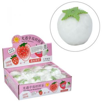 іграшка-антистрес полуниця 7см., змінює колір на сонці, 12шт. в диспл. 22,5х18х6,5см.  MS 4300 (144)