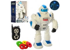 робот р/к 36см., ходить, їздить, стріляє дисками, муз, світло, на бат. в кор. 26...