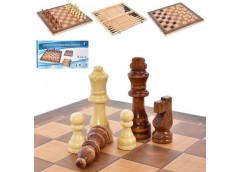 шахи дерев`яні 44х44см. 3в1 (шахи/шашки/нарди) в кор. 44,5х23х4см.  W6648  (6)