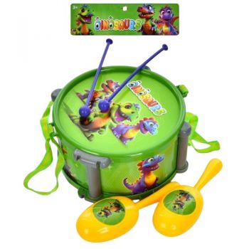 барабан 18см., 2 палички, маракаси 15см., в кул. 27,5х26х9см.  808-1F  (72)