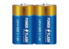 батарейка Power Flash Super Alkaline LR14  1x2 в кор.  (12/96)