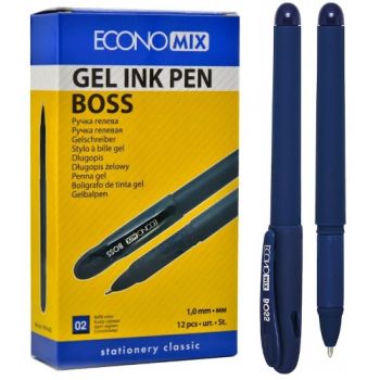ручка Economix Boss гелева синя 1,0мм.  Е11914-02  (12/144)