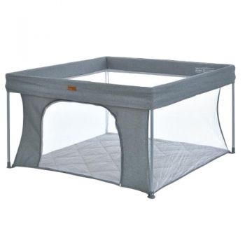 манеж дитячий прямокутний, відкидний бортик, вхід-змійка, сірий  ME 1196 SWIFT 4 Dark Gray (1)