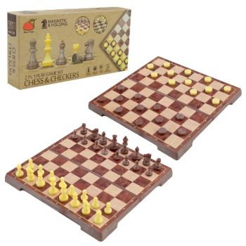 шахи 2в1 (шахи/шашки) в кор. 19,5х9,5х3см.  2058  (96)