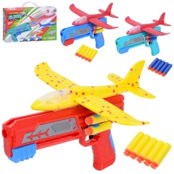 літак пінопластовий 23см. на запуску, пістолет 24,5см., в кор. 29х18,5х5см.  77917-11  (48)