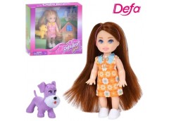 лялька DEFA 11см. з собачкою 5см. в кор. 15х14х4,5см.  8808  (48)