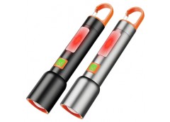 ліхтарик з Li-Ion акум., 3TG+COB, White+Red+Blue, ЗП Type-C, zoom  BL-636