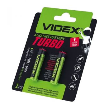 батарейка Videx Turbo LR 03  1x2 бліст.  (20/360)