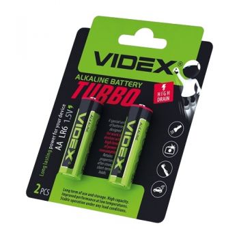 батарейка Videx Turbo LR 6  1x2 бліст.  (20/360)