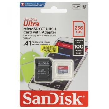карта пам`яті Sandisk Ultra micro SDHC 256Gb Class 10 А1, 150Mb/s  + SD адаптер