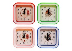 будильник пл. прямокутний 10,2х10,3см., циферблат з візерунком  635Н  (100)
