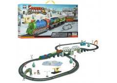 залізниця 147х44х46см., локомотив, 3 вагони, світло, вокзал, на бат. в кор. 59х3...