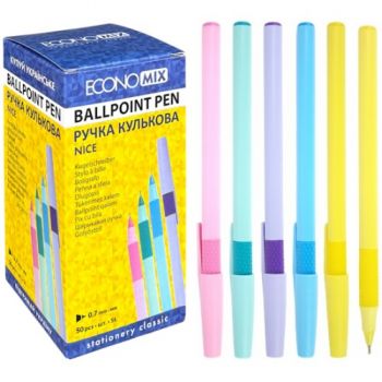 ручка Economix Nice кульк. масл. синя 0,7мм.  Е10266  (50/1000)