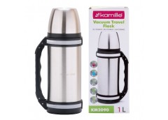 термос Kamille 1,0л. з нержав. сталі з ручкою та ремінцем  2090