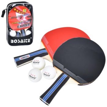 ракетка 2шт. дерев`яна 26см., 3 кульки 40мм., в чохлі 17х27х3,5см.  MS 2197  (30)