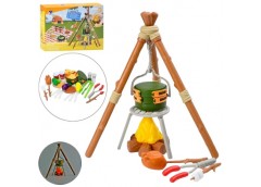 набір для пікніку багаття (світло), продукти, овочі, посуд, на бат. в кор. 31х28...