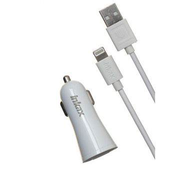 автомобильное зарядное устройство Inkax (блочок + шнур iPhone)  CD-29