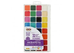 фарби акварельні Zibi CLASSIC 32кол. без пензлика, пласт. кор.  ZB.6574  (12)
