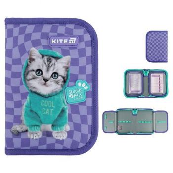 пенал Kite Studio Pets 20,5х14х4см., 1 відділення, 2 відвороти  SP25-622-2  (48)