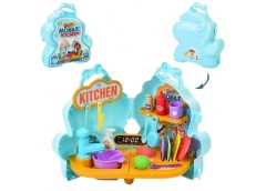 кухня мийка, ллється вода, посуд, продукти, 29 предм.  у валізі в карт. обг. 23,...