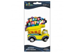 кулька фольгована Pelican Happy Birthday жовта вантажівка 77см.  836004