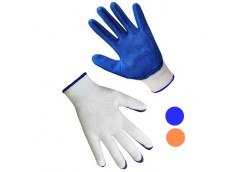рукавиці Seven синтетичні білі з нітриловим покриттям  NL9457/69457  (12/960)