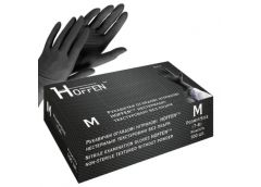 рукавиці медичні нітрилові Hoffen black M  (50/500)