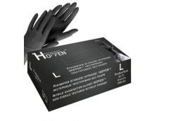 рукавиці медичні нітрилові Hoffen black L  (50/500)