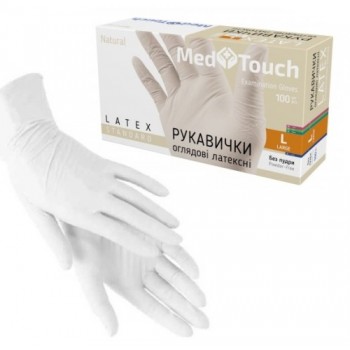 рукавиці медичні латексні Med Touch   L  (50/500)