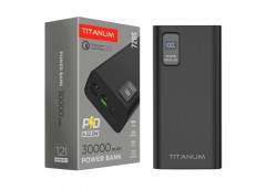 аккумулятор Power Bank Titanum 30000mAh, 22,5W, QC+PD, чорний  TPB-728S-B