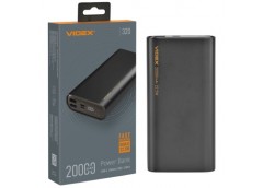 аккумулятор Power Bank Videx 20000mAh, 22,5W, чорний  VPB-320-B