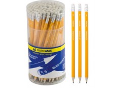 олівець чорнографітний Buromax жовтий корпус, з гумкою, в тубі НВ  ВМ.8500  (100...