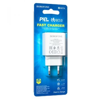 зарядний пристрій Borofone PD20W QC3.0 на 1 USB  BA67A