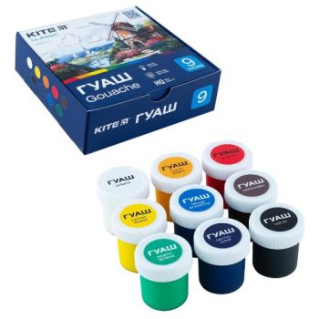 гуаш Kite Classic  9кол./20мл.  К-072  (18)