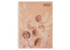 зошит на спіралі Buromax Arabeski В5/80арк. пласт. обкл., клітинка, персиковий  ...